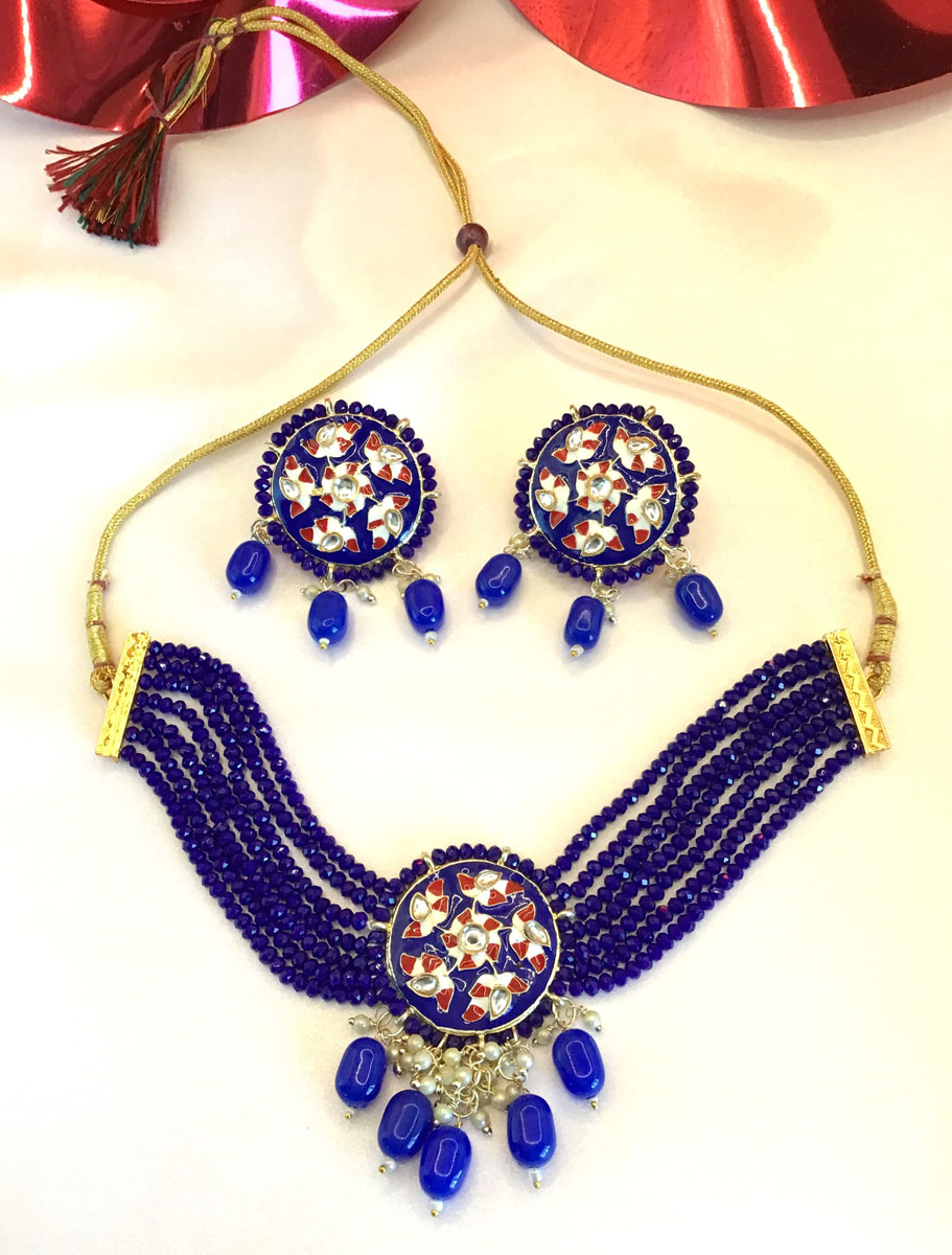 Meenakari choker set