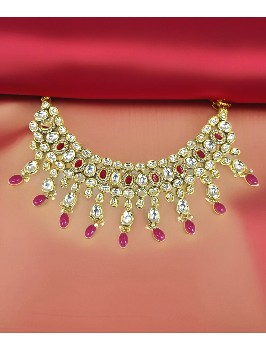 Kundan choker set with Ruby onyx beads