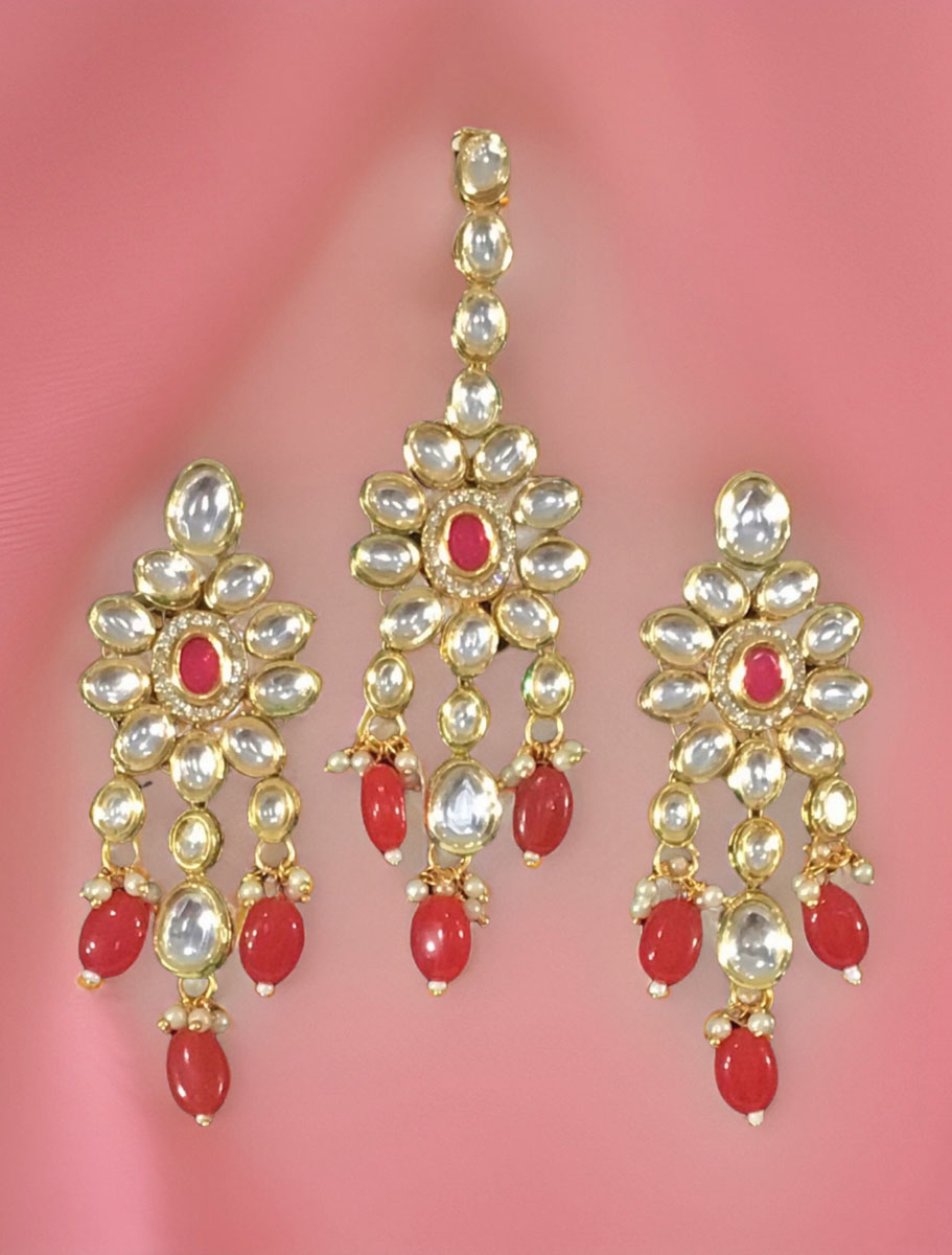 Kundan choker set with Ruby onyx beads