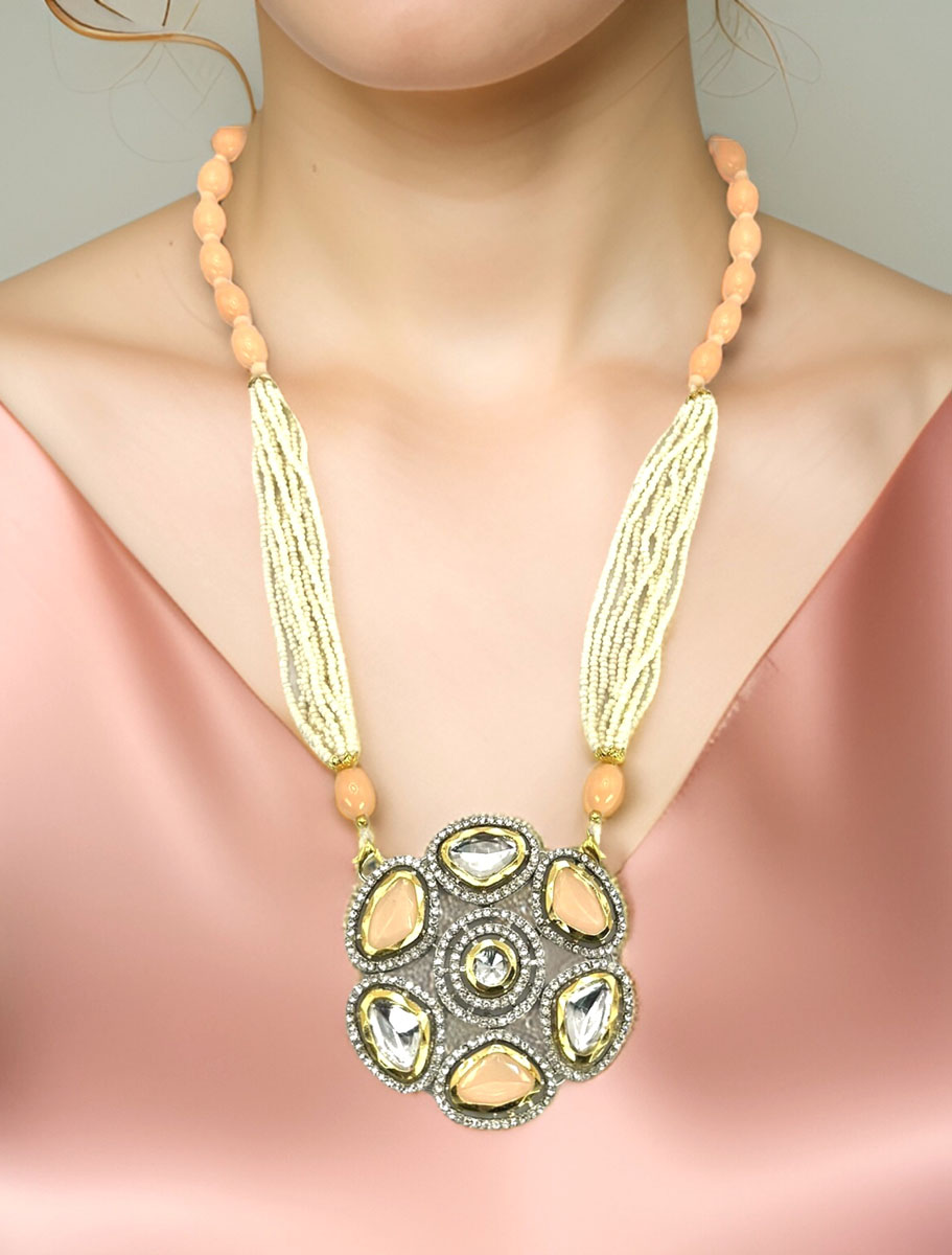 Kundan Pearl Long necklace set