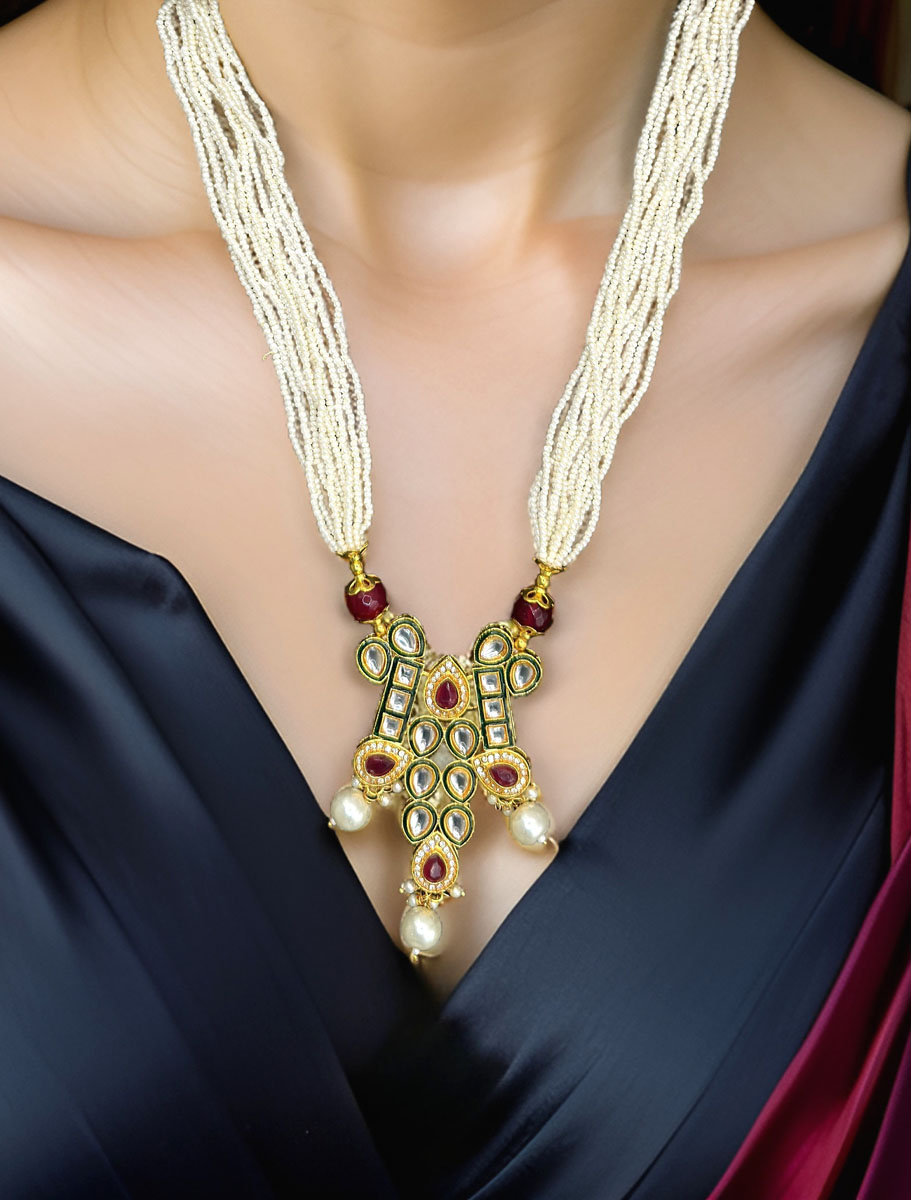 Meenakari Kundan Necklace Set