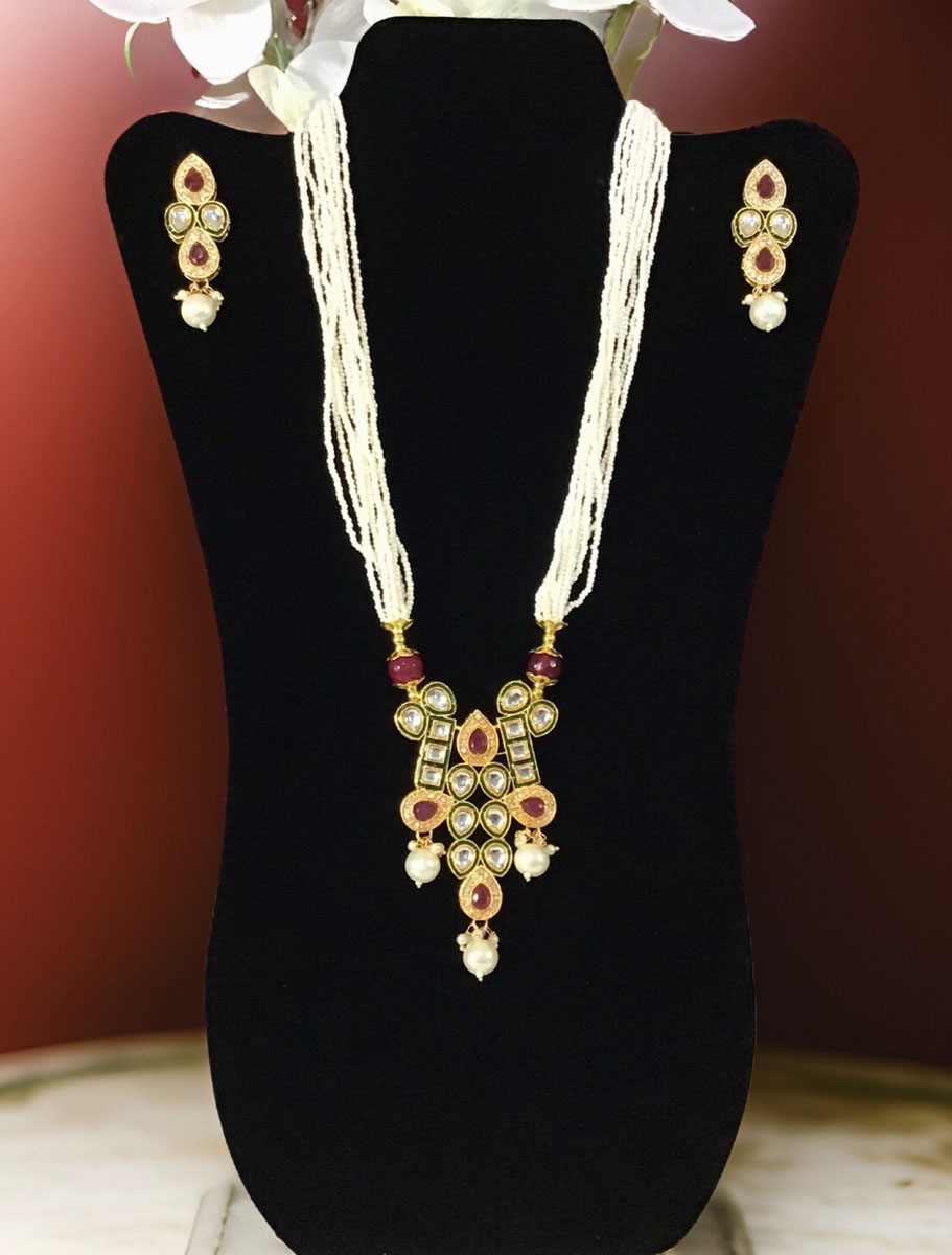 Meenakari Kundan Necklace Set