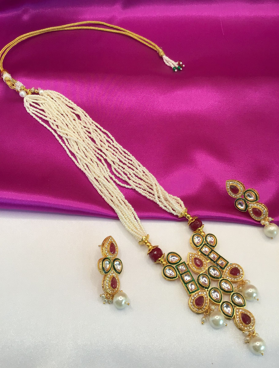 Meenakari Kundan Necklace Set