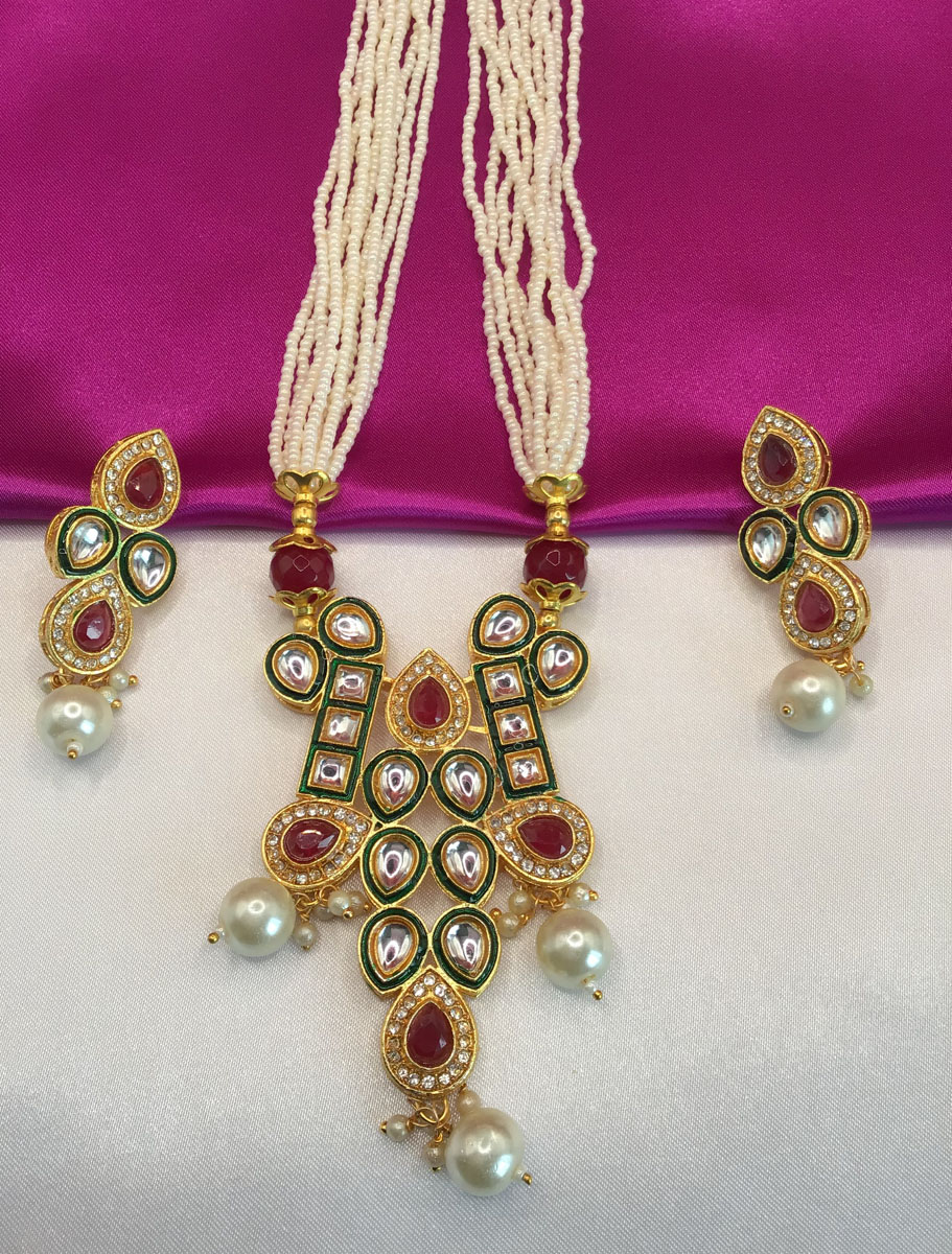 Meenakari Kundan Necklace Set