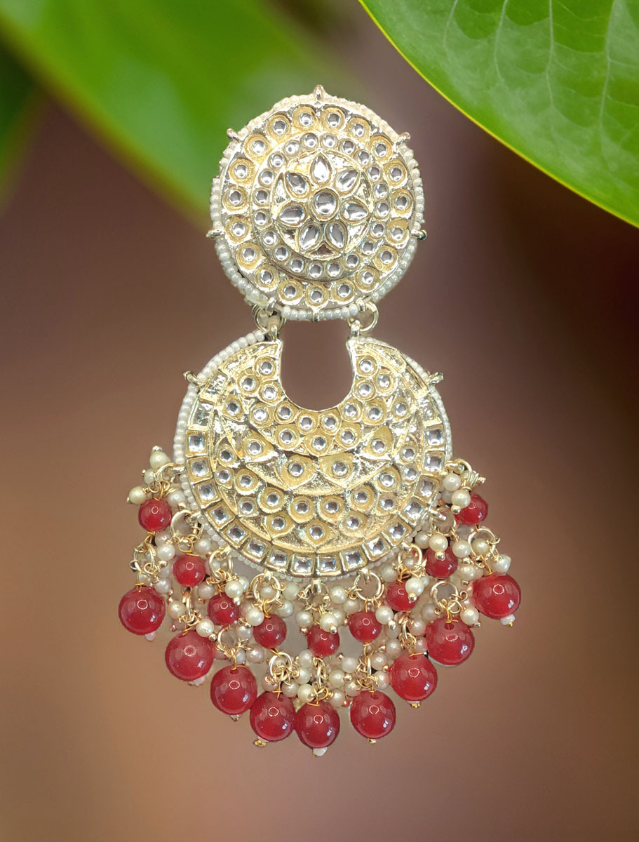 Fancy Kundan Earrings with matching Ring