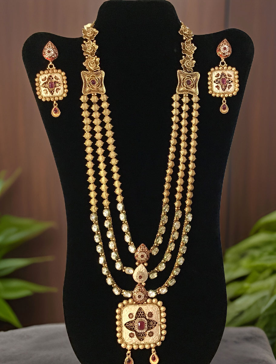 Traditional Rajwadi Long Necklace Set