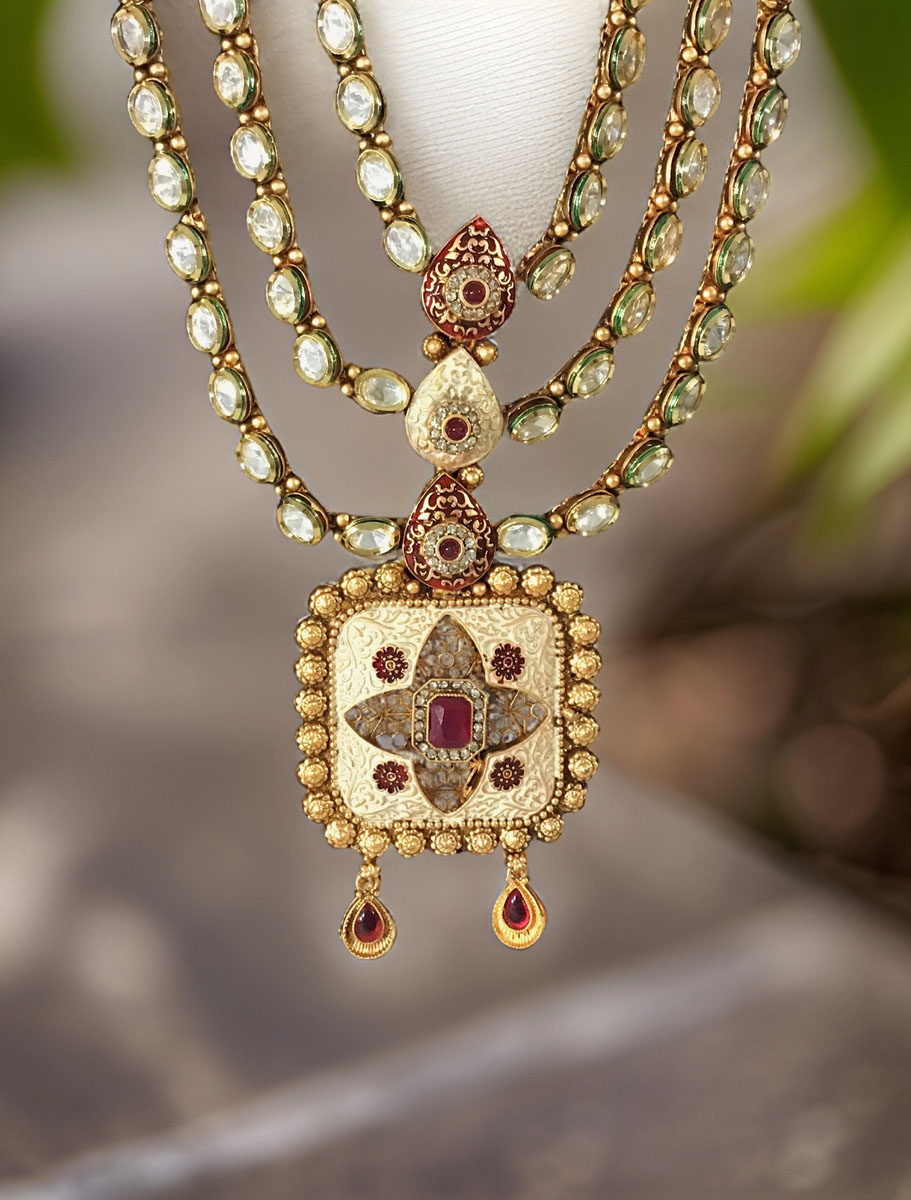 Traditional Rajwadi Long Necklace Set