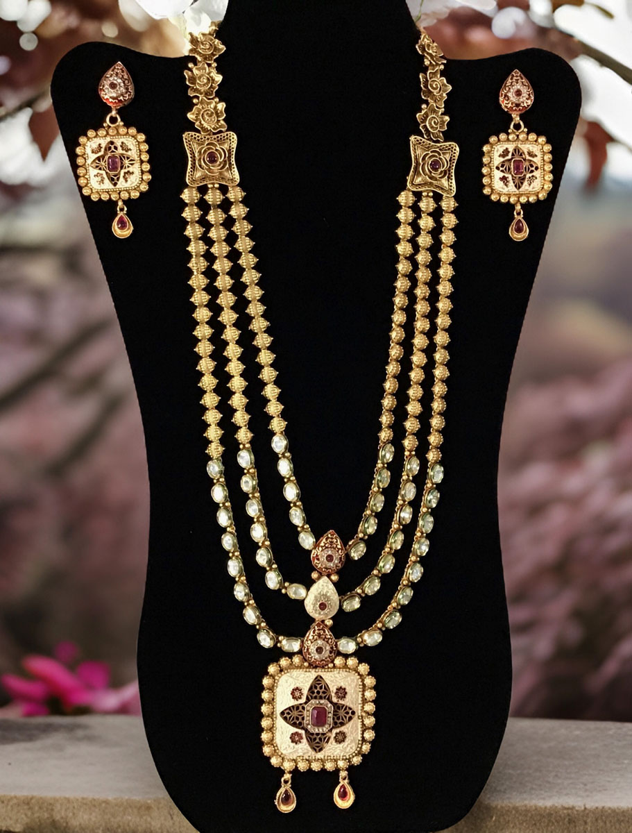 Traditional Rajwadi Long Necklace Set