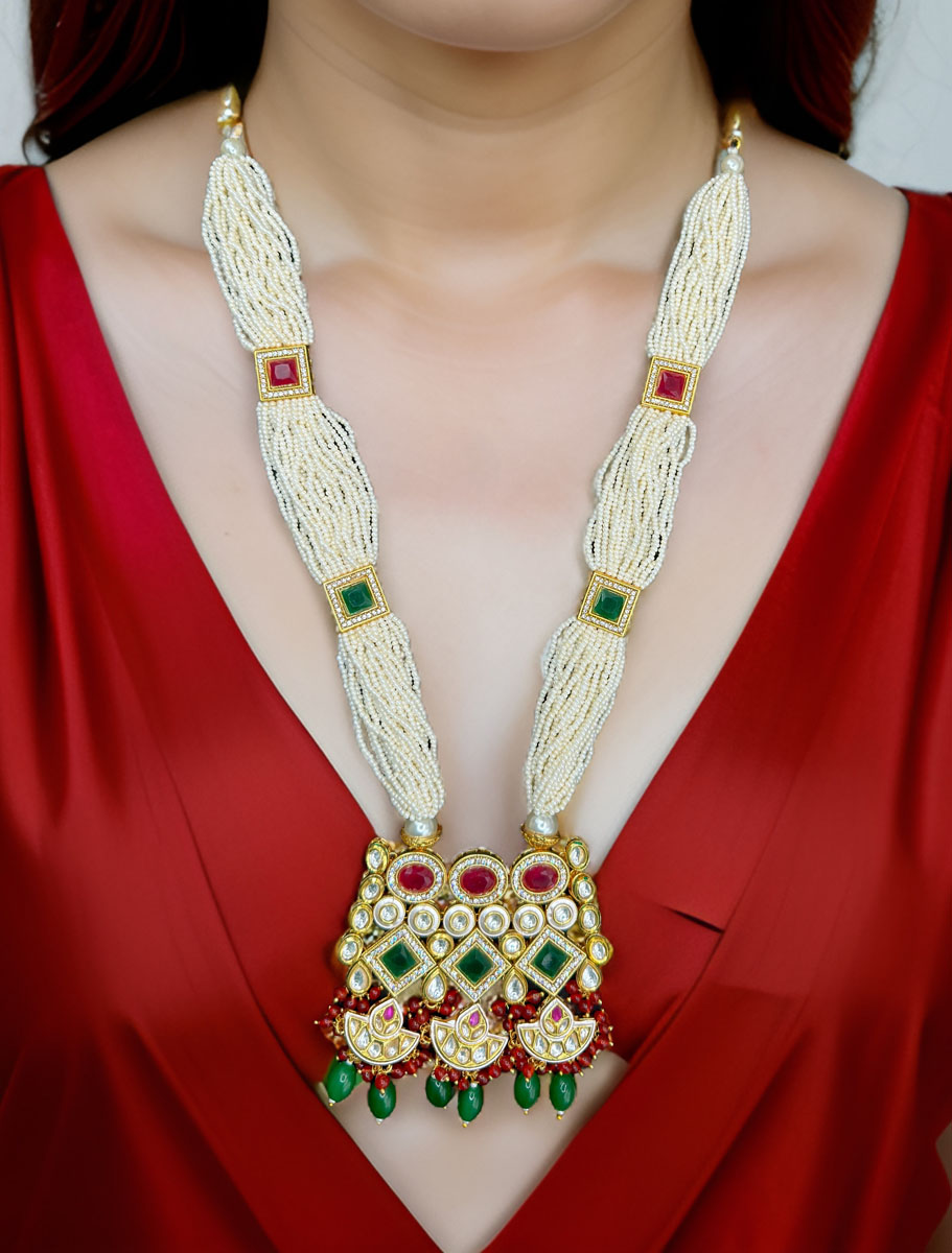 Meenakari Kundan Long Necklace Set