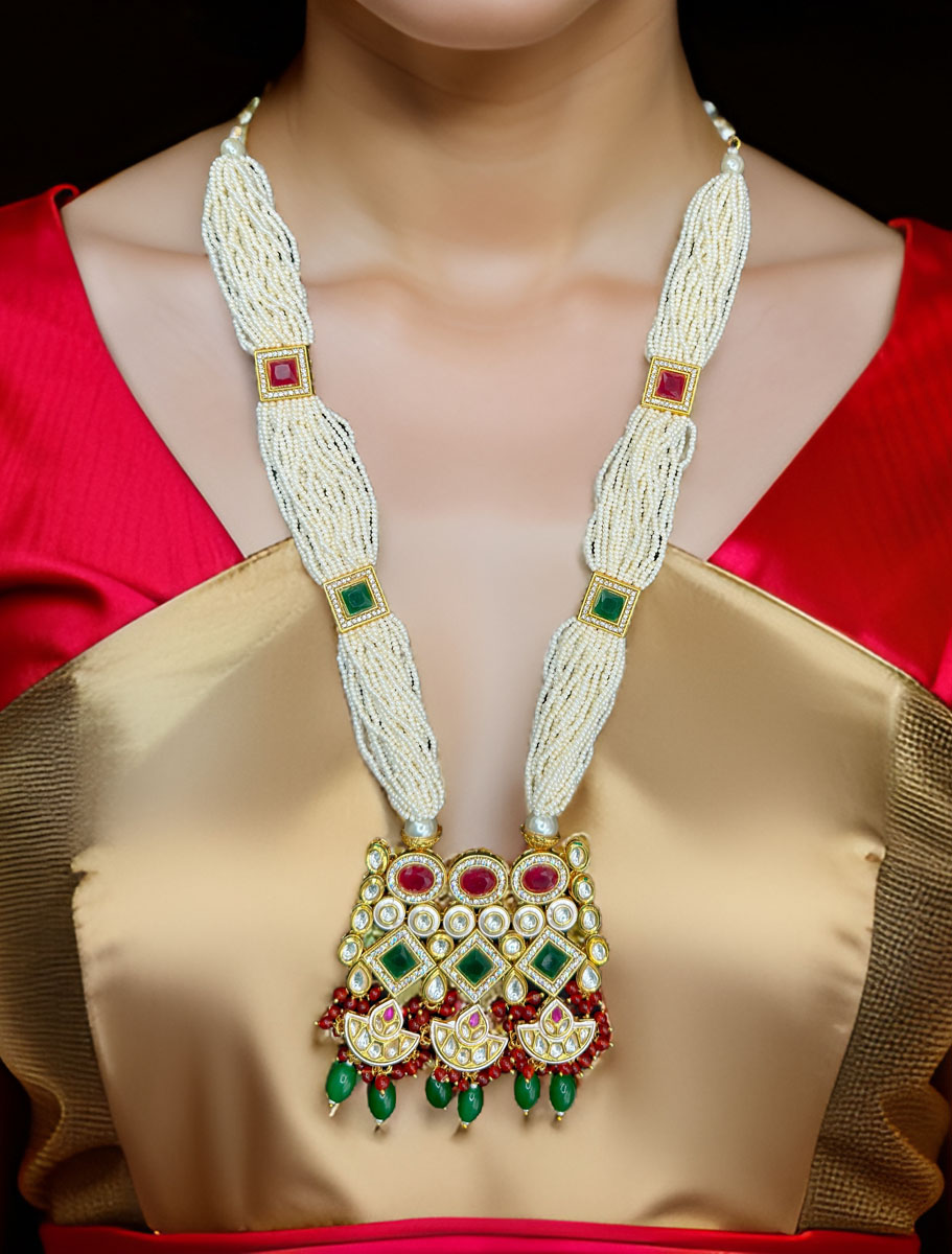 Meenakari Kundan Long Necklace Set