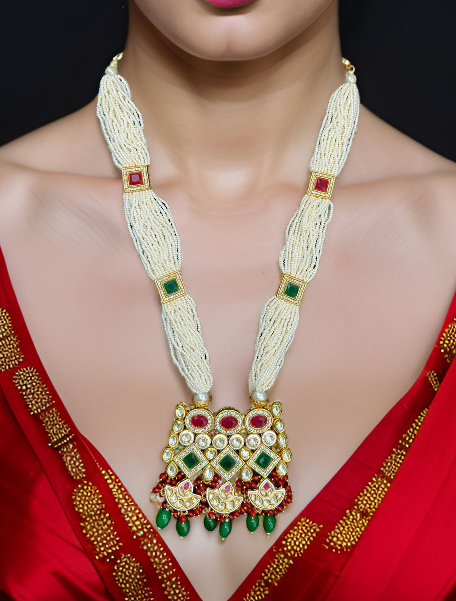 Meenakari Kundan Long Necklace Set