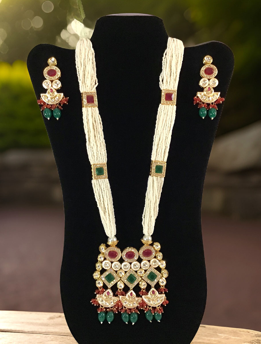 Meenakari Kundan Long Necklace Set