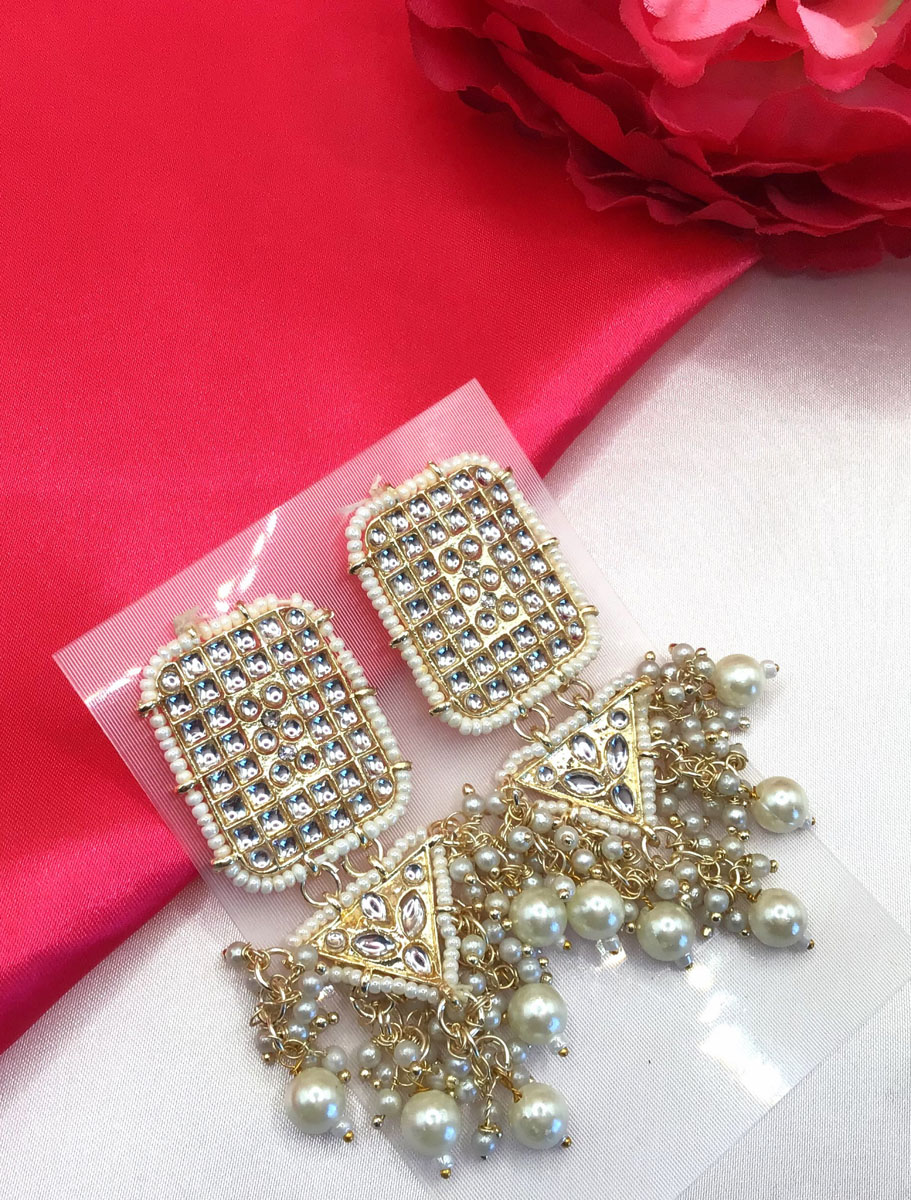 Bollywood inspired fancy Kundan Earrings