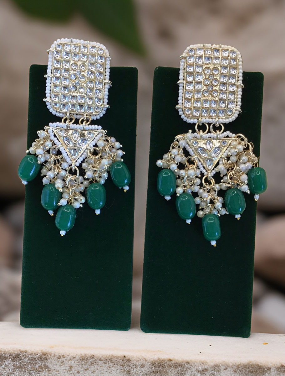 Bollywood inspired fancy Kundan Earrings