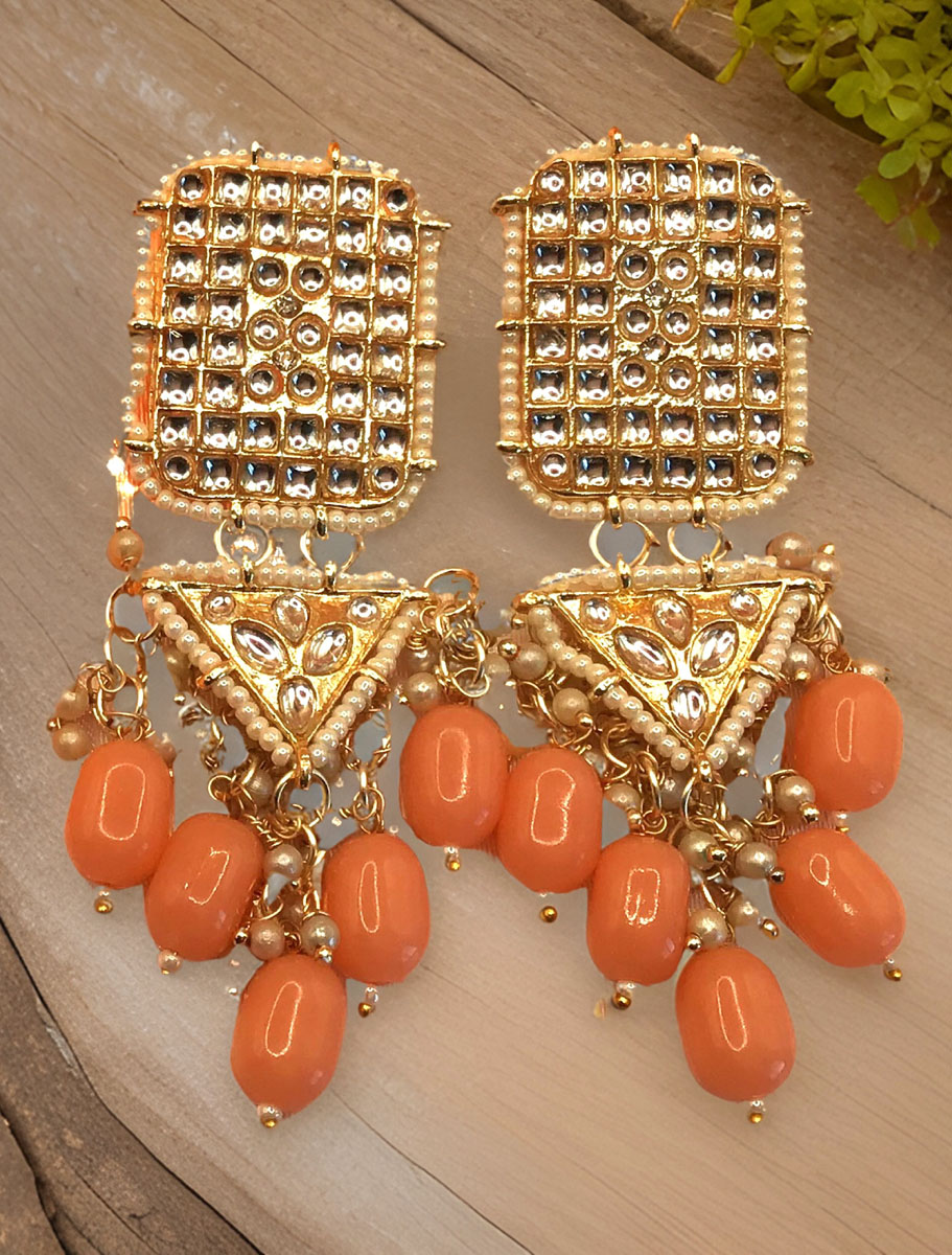 Bollywood inspired fancy Kundan Earrings