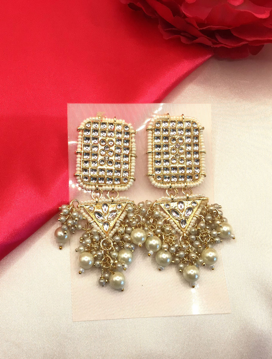 Bollywood inspired fancy Kundan Earrings