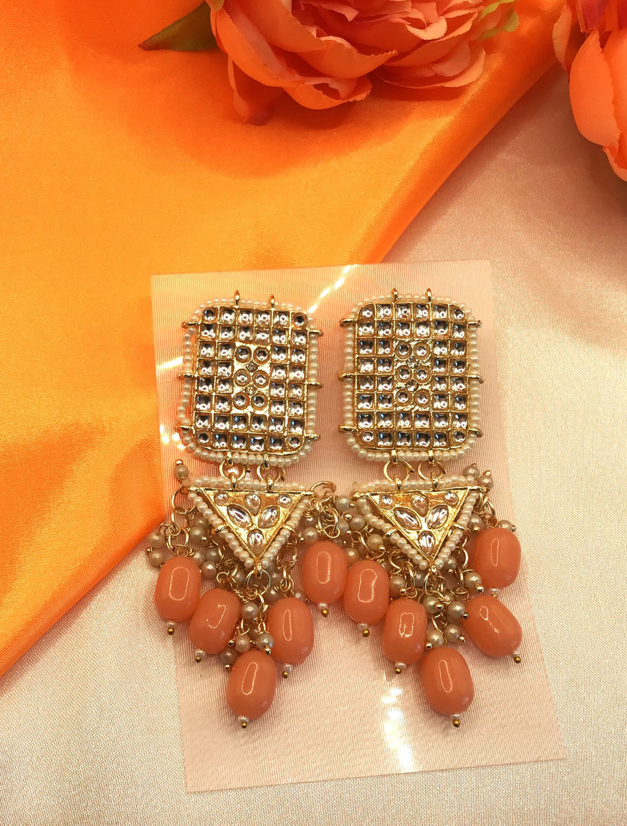 Bollywood inspired fancy Kundan Earrings