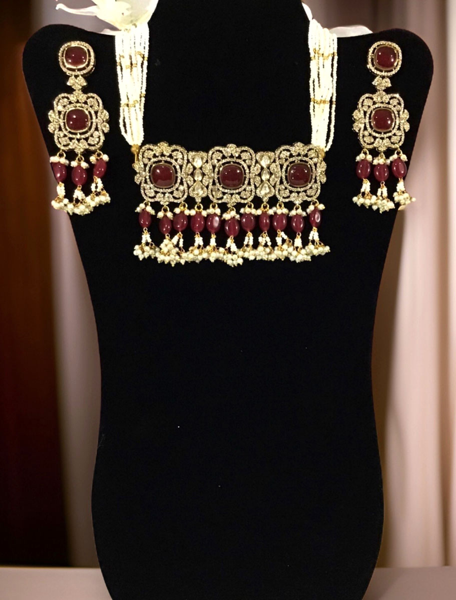 Polki Kundan Necklace Set