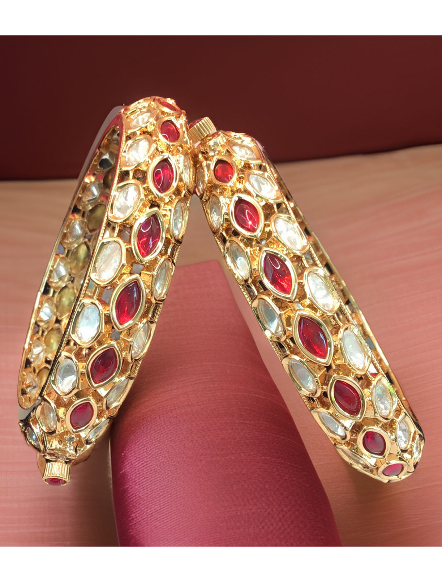 24 carat polish Rajwadi Style AD Bangles/Kada