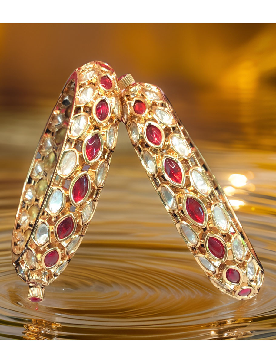 24 carat polish Rajwadi Style AD Bangles/Kada