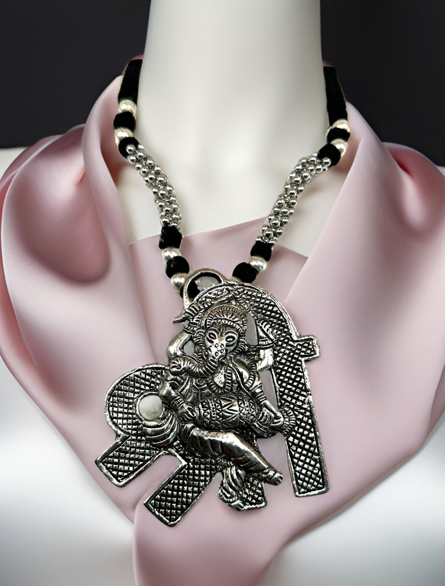 Ganesh Ji German Silver Necklace Set