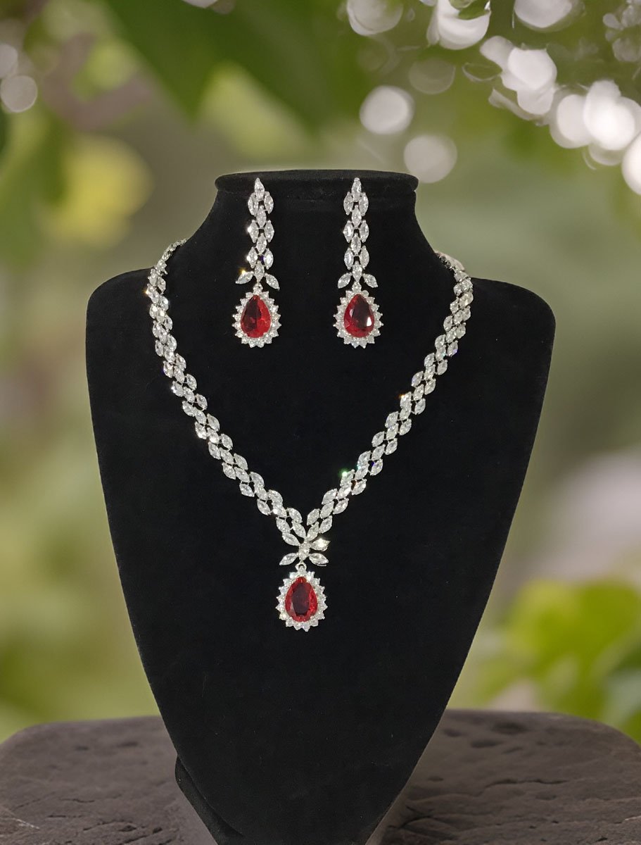 Designer AD CZ Necklace Set