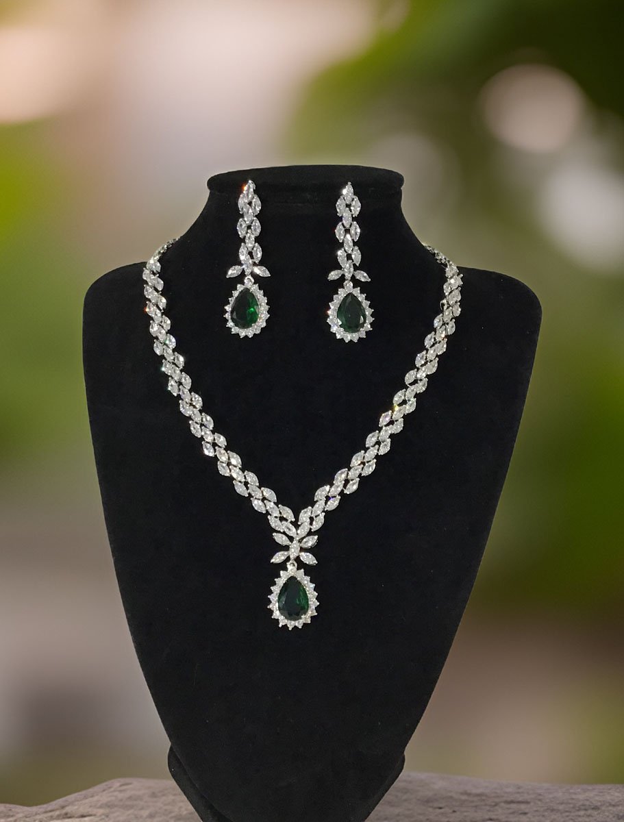 Designer AD CZ Necklace Set