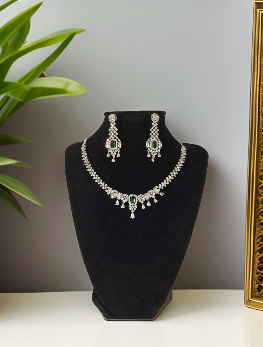 Elegant AD CZ Necklace Set