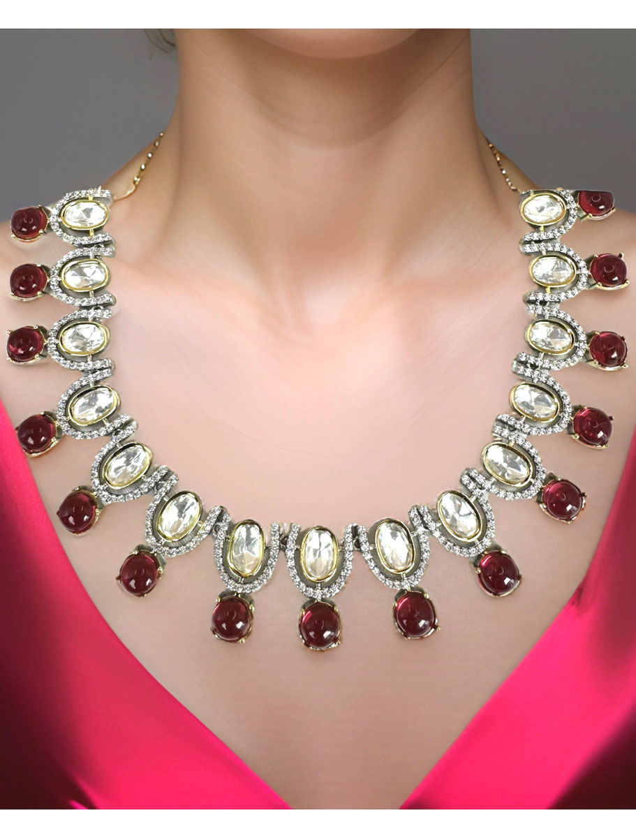 Pure Brass Real Kundan Necklace Set