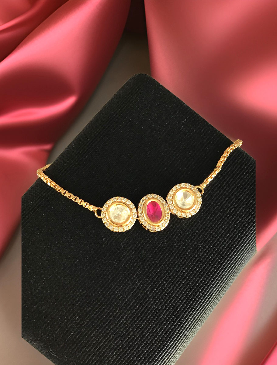 Kundan Rakhi Bracelet