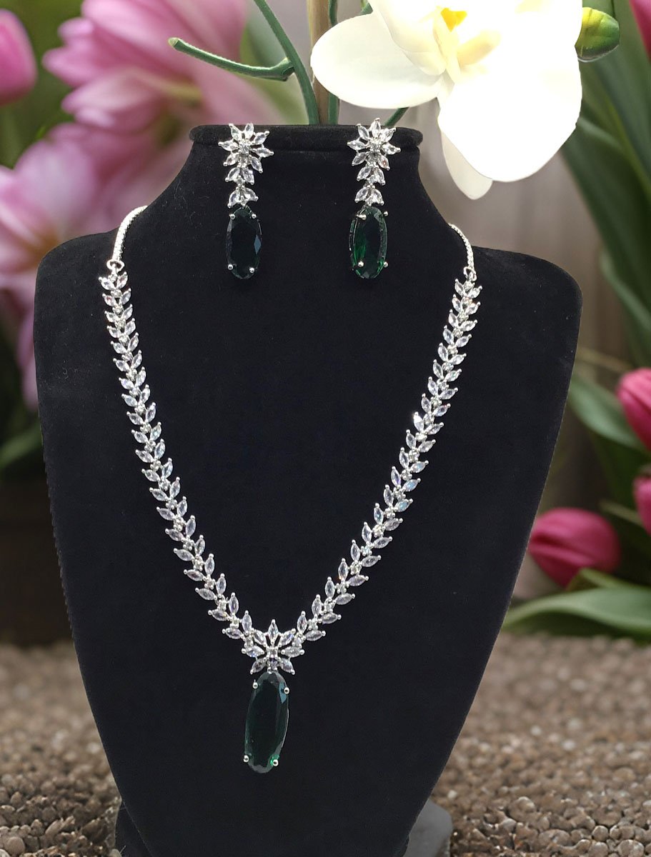 Delicate AD CZ Necklace Set