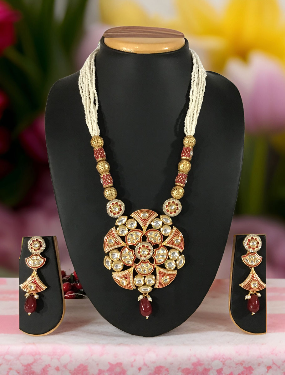 Exclusive Design Handmade Meenakari Pendant Set