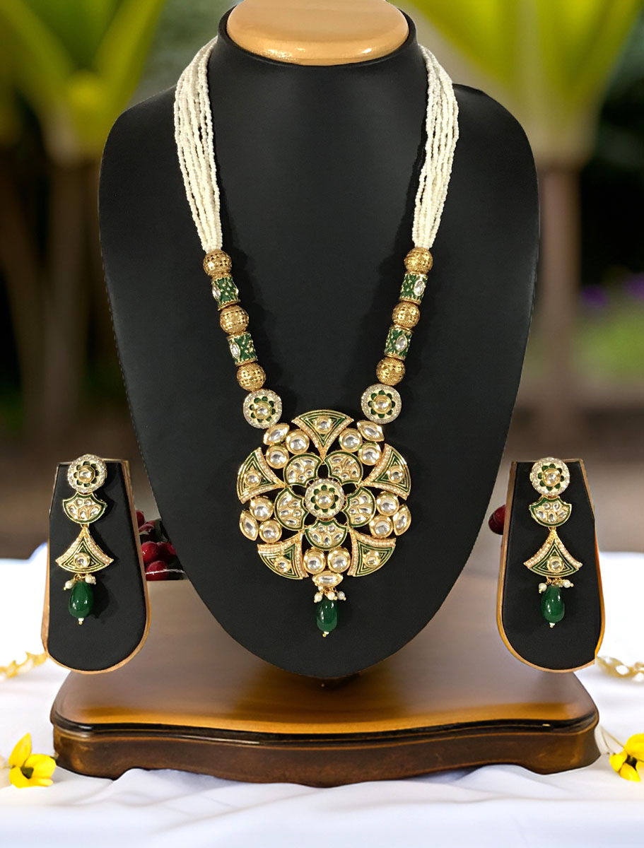 Exclusive Design Handmade Meenakari Pendant Set