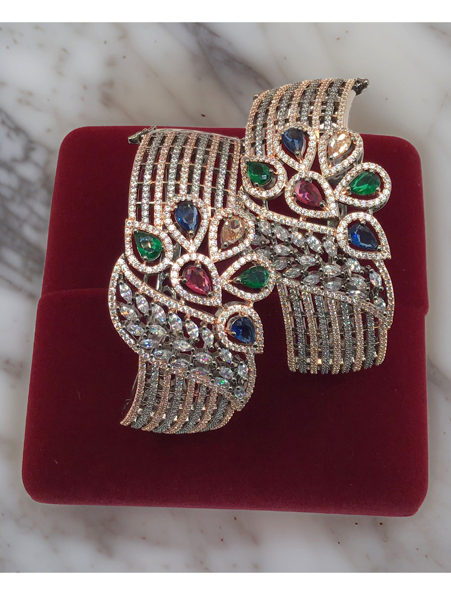 Designer Multicolor CZ Stones Victorian Bracelets