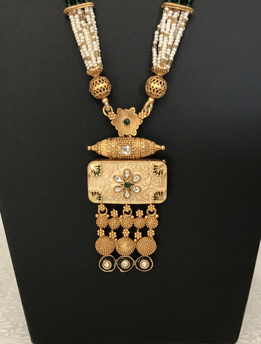 Rajwadi Meenakari Long Necklace Set