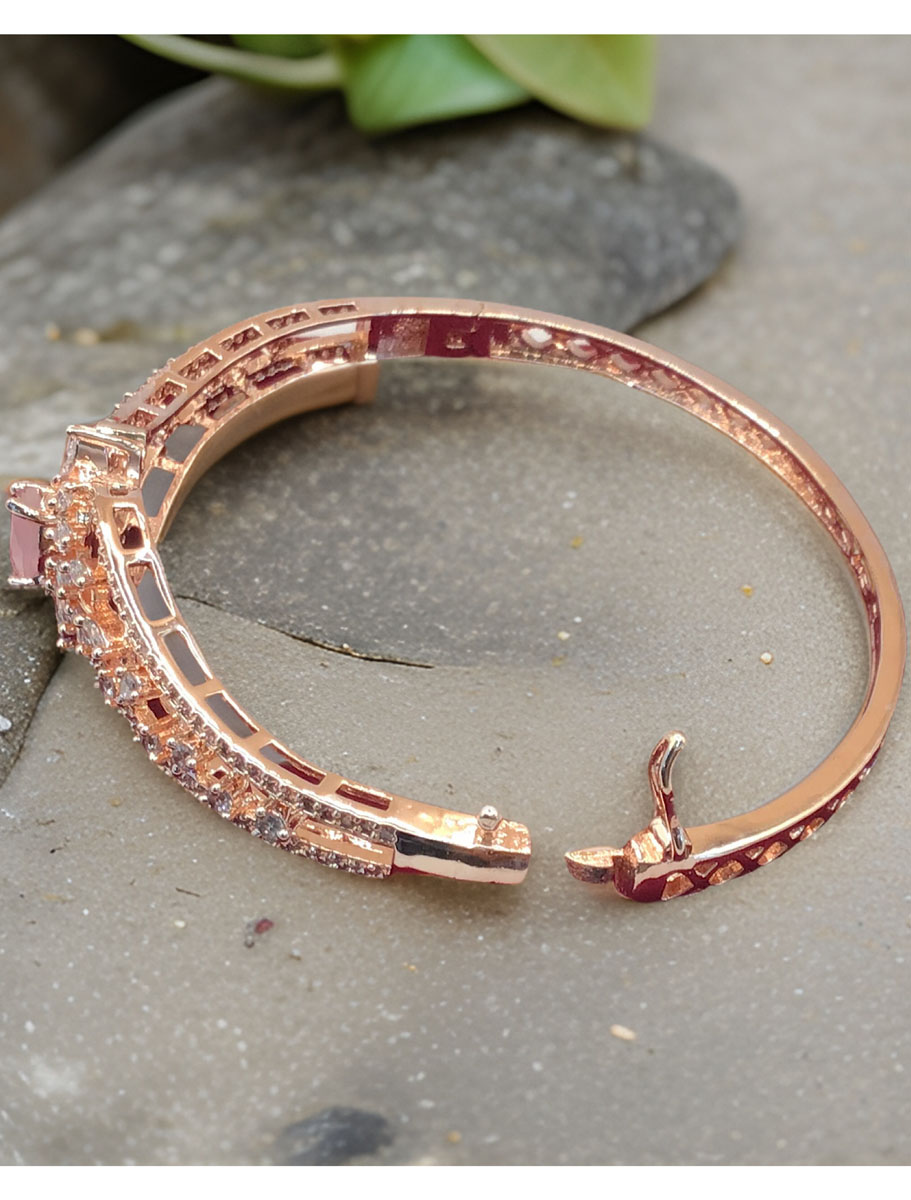 Beautiful AD/CZ kada bracelets in Rose gold finish