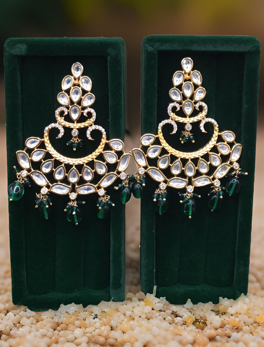 Fancy Party Wear Premium Quality Kundan Earrings