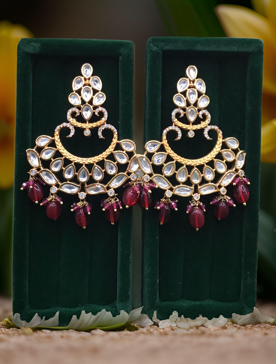 Fancy Party Wear Premium Quality Kundan Earrings