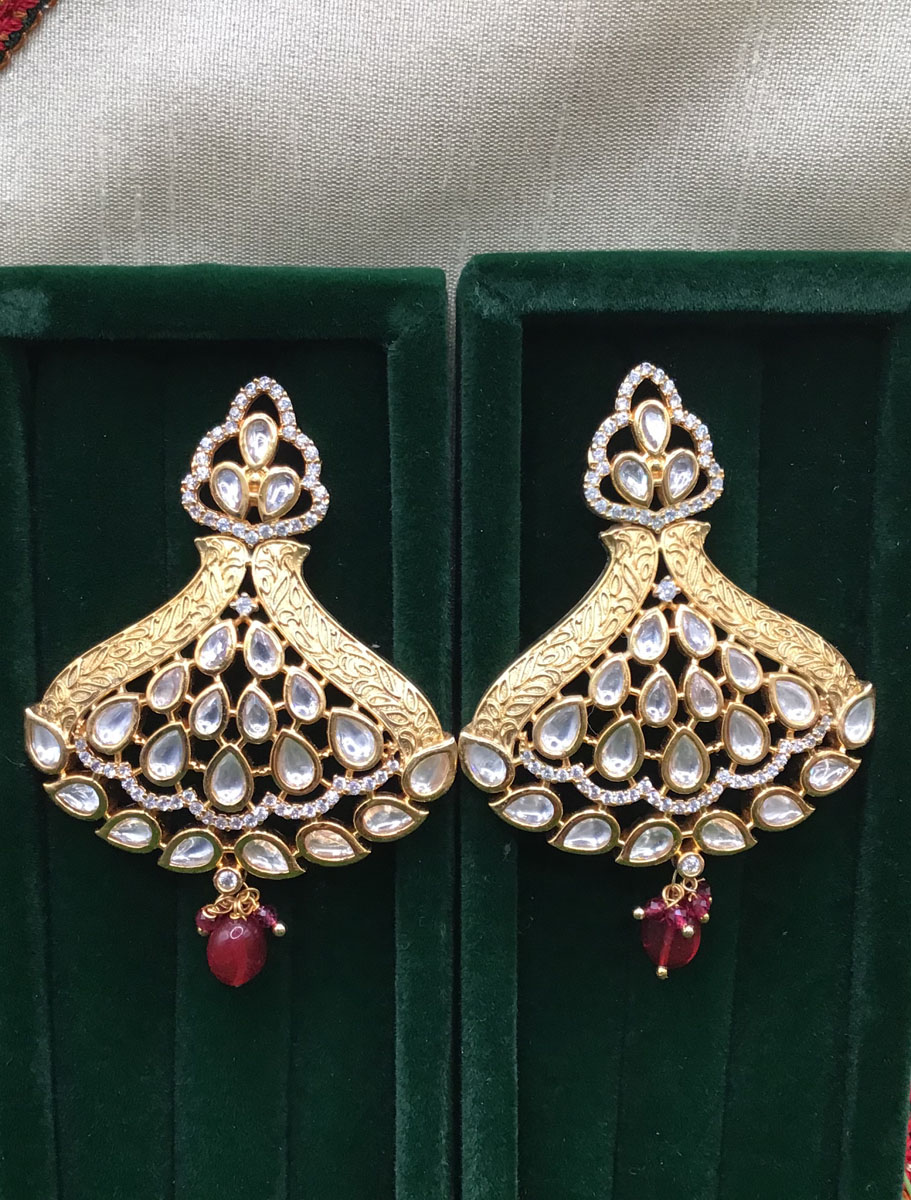 Handcrafted Meenakari Polki Kundan Earrings