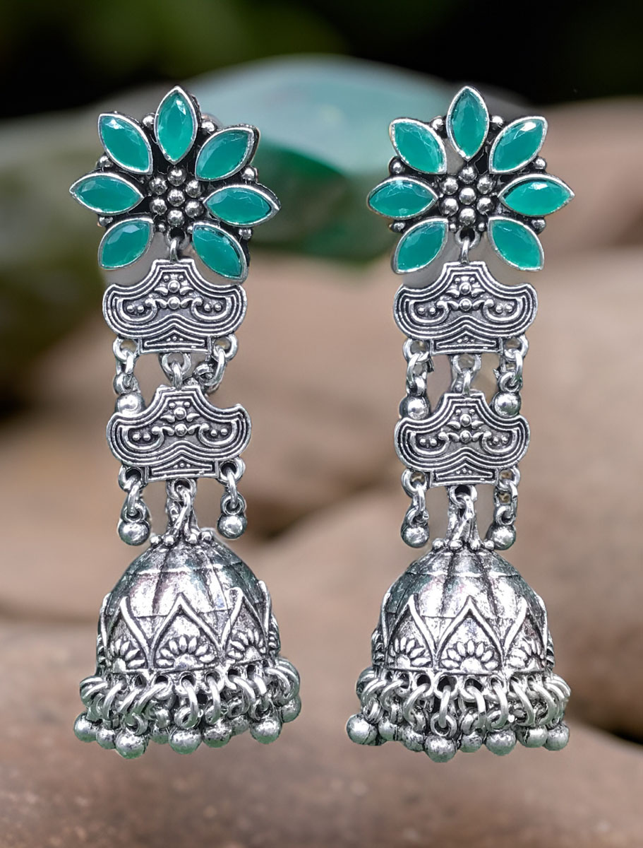 Traditional Antique Style Oxidised Earrings