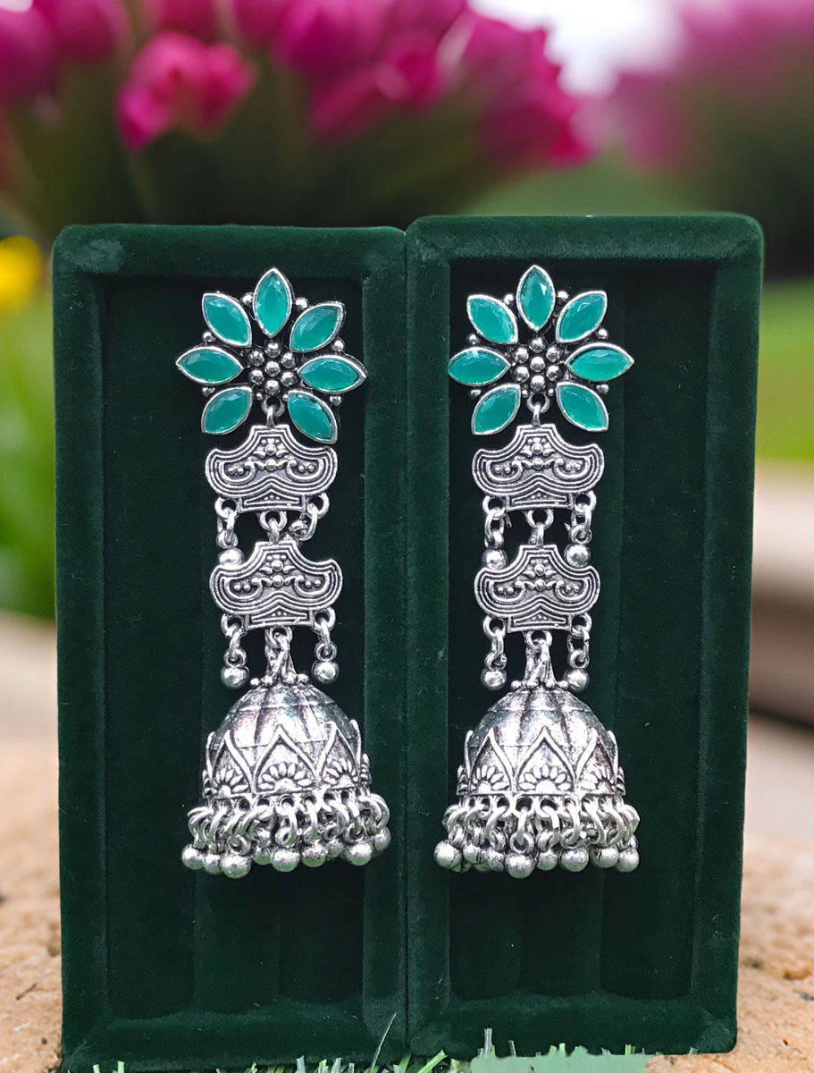 Traditional Antique Style Oxidised Earrings