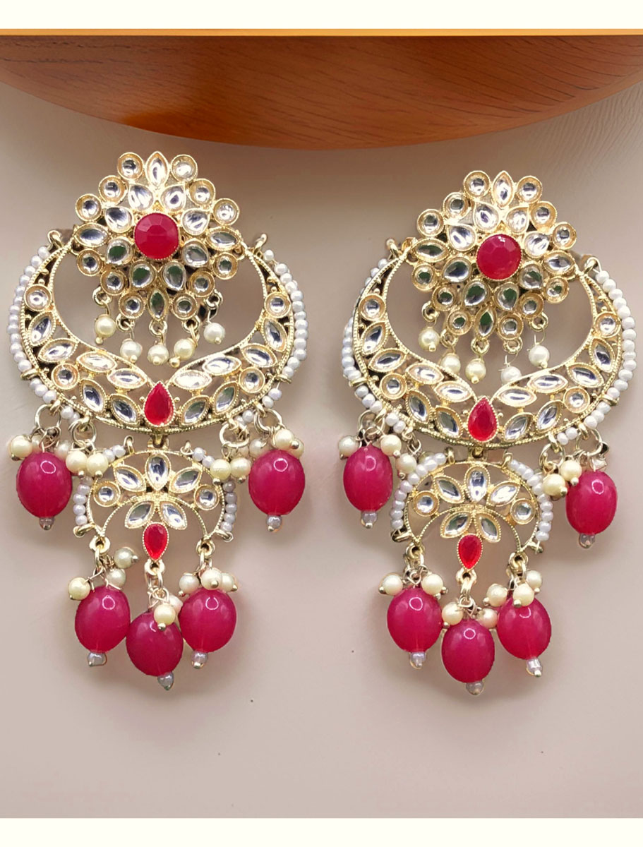 Bollywood Style Kundan Chaandbali Earrings