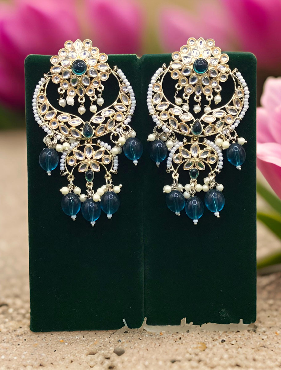 Bollywood Style Kundan Chaandbali Earrings