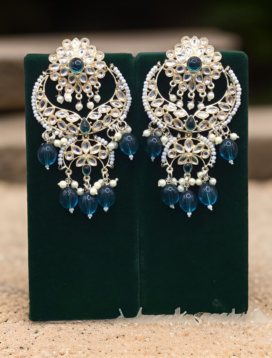 Bollywood Style Kundan Chaandbali Earrings