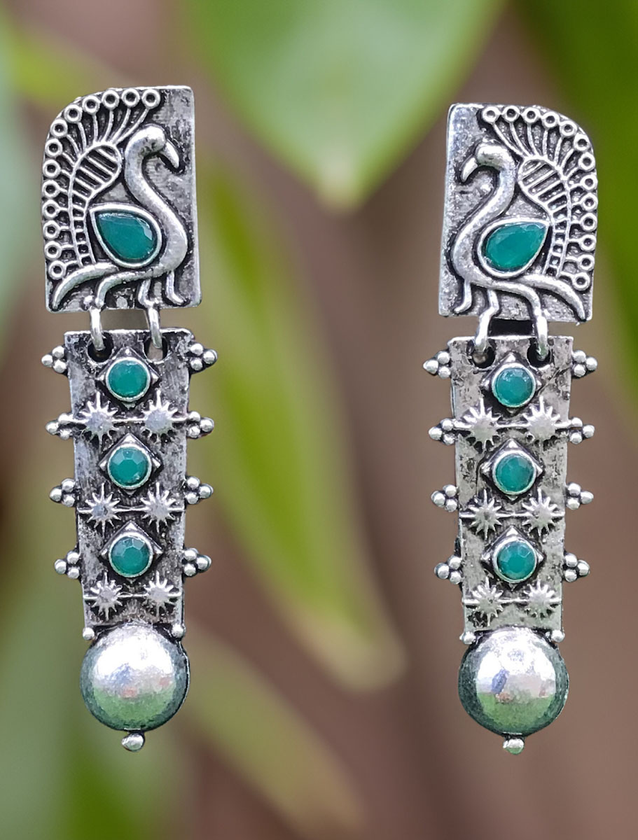 Indian Tribal Bohemian Style Silver Stud Earrings