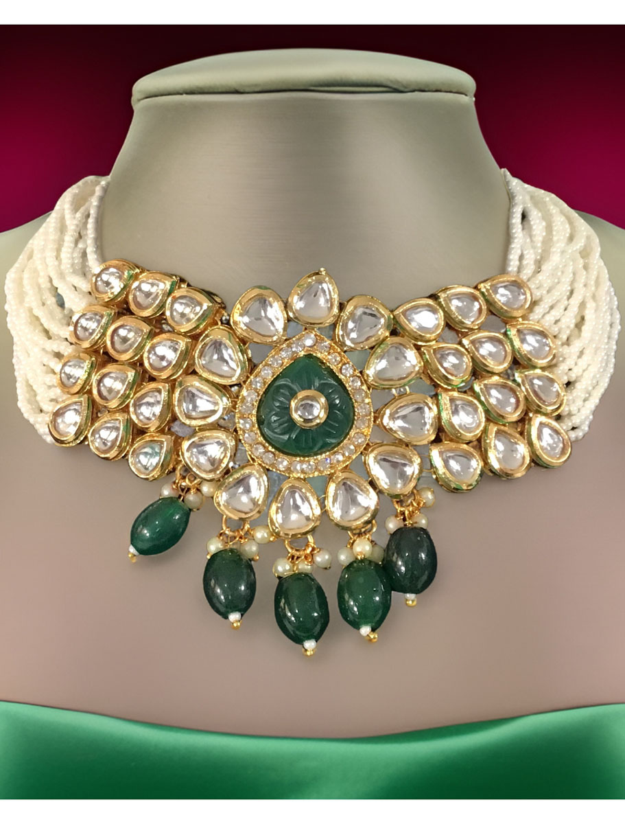 Elegant Green Kundan Choker Set