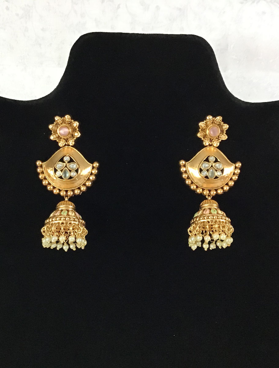 Traditional Meenakari Rajwadi Kundan Pearl Necklace Set