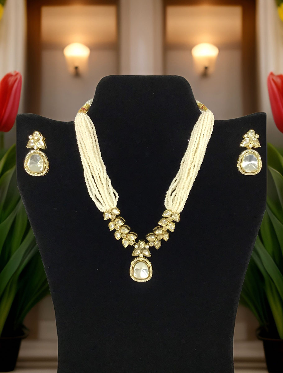 Polki Diamond Elegant Necklace Set