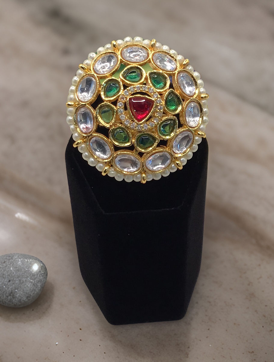 Jadau Kundan Statement Ring