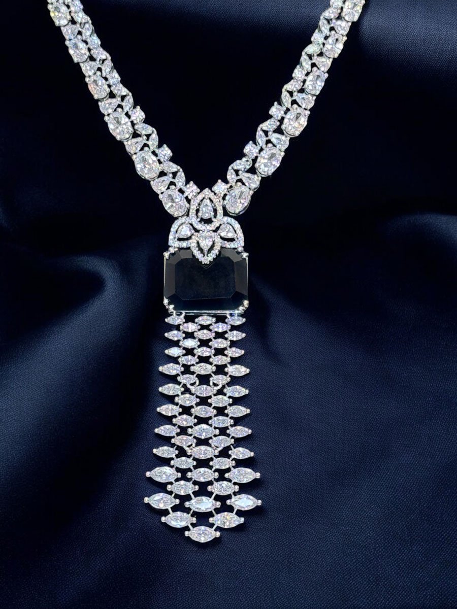 Bollywood Inspired Long AD CZ necklace